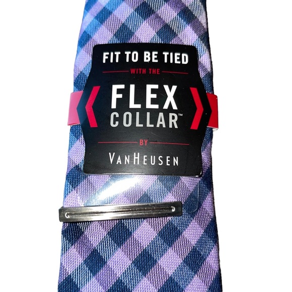 VanHeusen Purple Plaid Flex Collar - Picture 4 of 7